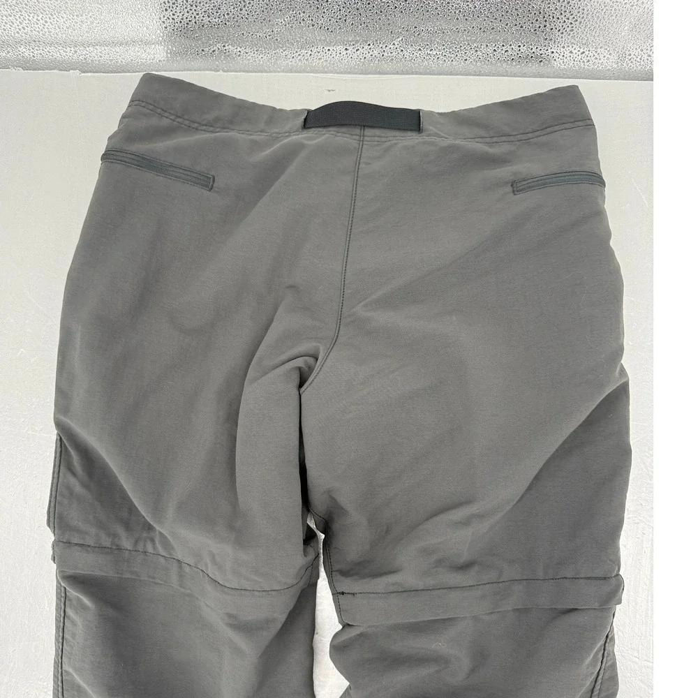 The North Face Mens Grey Convertible Zip Off Hiking Pants 34x32 UPF 40 Belted
